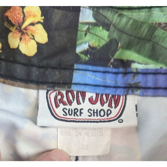 Ron Jon Surf Shop Mens Swim Board Shorts Hawaiian Collage Yellow Size 31 - Picture 4 of 7